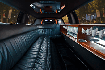 black lincoln limo rental interior